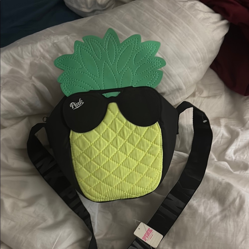 PINK Victoria's Secret Pineapple Crossbody Bag - Black and Green